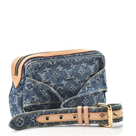 LOUIS VUITTON Monogram Denim Bum Bag Blue